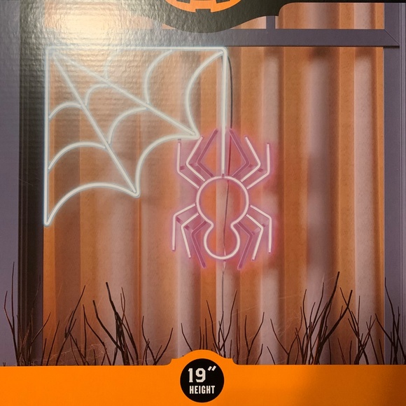 NIB. HYDE & EEK! Spider Web Neon Wall Decor - Picture 6 of 7